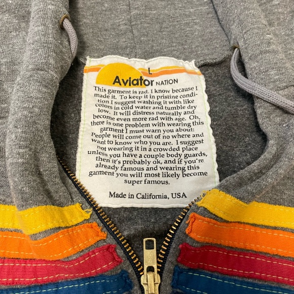 Aviator Nation 5 Stripe Hoodie - Picture 3 of 4